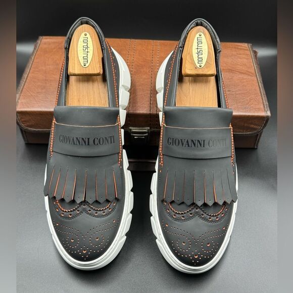 GIOVANNI CONTI Wingtip Leather Loafers - Picture 2 of 13